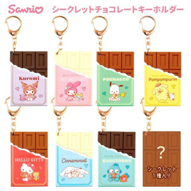 【盲盒拆售】Sanrio 三麗鷗 樹脂造型鑰匙圈 (巧克力磚) Kitty 美樂蒂 大耳狗 布丁狗