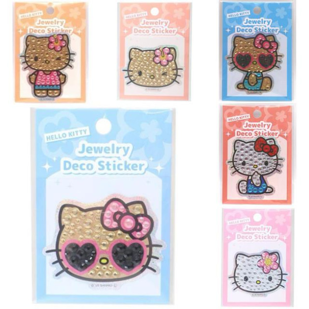 Sanrio 三麗鷗 Hello Kitty 造型PVC貼紙 (水鑽款)