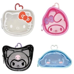 Sanrio 三麗鷗 愛心扣透明小物收納包 (大臉款) Kitty 美樂蒂 酷洛米 大耳狗