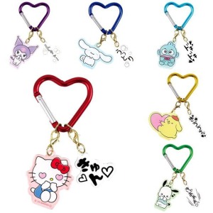 Sanrio 三麗鷗 愛心扣環壓克力鑰匙圈 (狀聲詞) Kitty 酷洛米 布丁狗 大耳狗