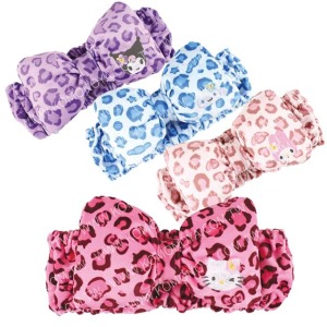 Sanrio 三麗鷗 絨毛吸水髮帶 (Y2K豹紋款) Kitty 美樂蒂 酷洛米 大耳狗