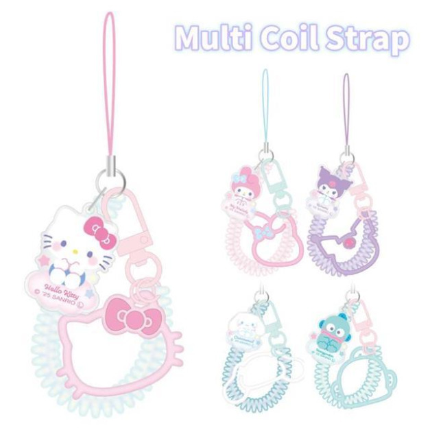 Sanrio 三麗鷗 電話線手機掛繩 (坐姿款) Kitty 美樂蒂 酷洛米 大耳狗 人魚漢頓