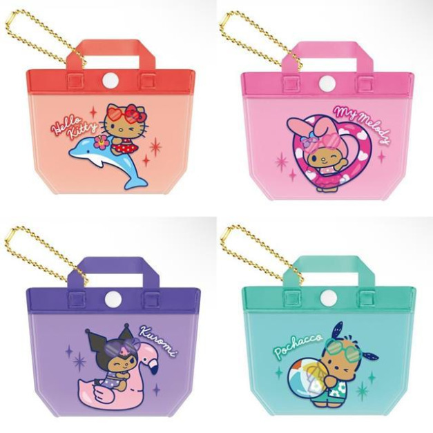 Sanrio 三麗鷗 手提袋造型零錢包吊飾 (黑皮戲水款) Kitty 美樂蒂 酷洛米