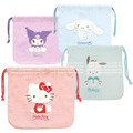 Sanrio 三麗鷗 絨毛刺繡束口袋 (坐姿款) Kitty 酷洛米 大耳狗 帕恰狗
