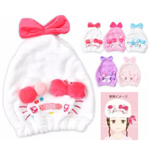 Sanrio 三麗鷗 絨毛造型吸水髮帽 (繽紛OK繃系列) Kitty 美樂蒂 酷洛米 大耳狗