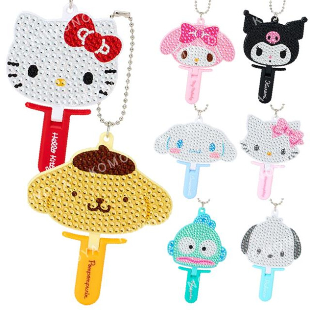 Sanrio 三麗鷗 造型鏡子吊飾 (水鑽款) Kitty 美樂蒂 大耳狗 布丁狗