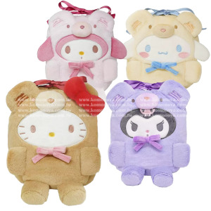 Sanrio 三麗鷗 絨毛造型束口袋 (動物造型) Kitty 美樂蒂 酷洛米 大耳狗