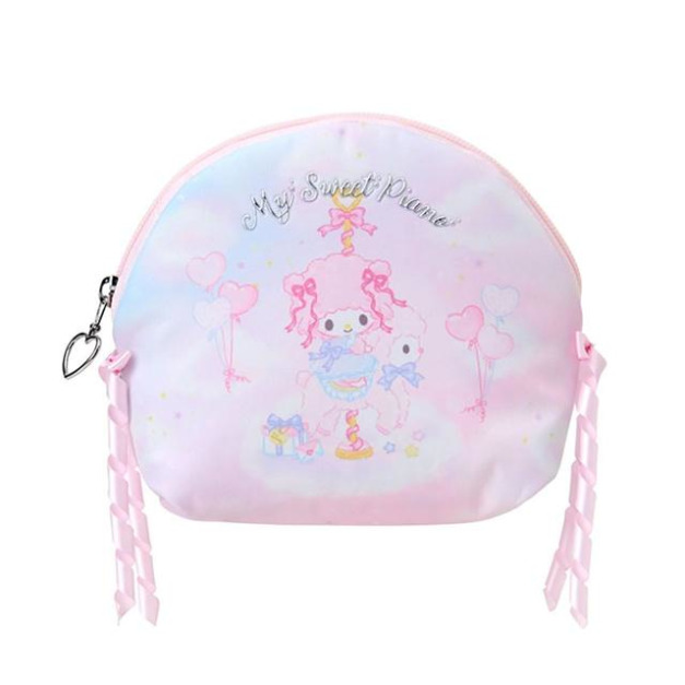 ▲新品特價【限購排單】Sanrio三麗鷗 Piano 半圓拉鍊化妝包 (夢想緞帶)
