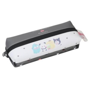 Sanrio 三麗鷗 x 麻糬熊貓 皮質網紗雙面拉鍊筆袋 (黑白款)
