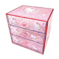 Sanrio 三麗鷗 桌上型三層收納盒 (櫻花款) Kitty 酷洛米 美樂蒂_1