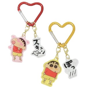 蠟筆小新 愛心扣環壓克力吊飾 (擬聲詞款)
