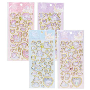 Sanrio 三麗鷗 燙金立體貼紙組 (睡覺月亮款) Kitty 美樂蒂 酷洛米 大耳狗