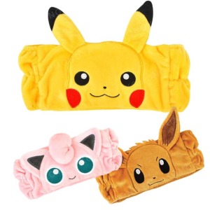 寶可夢 絨毛造型吸水髮帶 (大臉款) 皮卡丘 伊布 胖丁