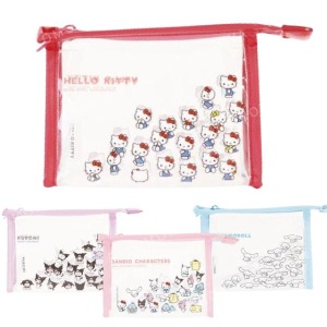 Sanrio 三麗鷗 透明三角拉鍊化妝包 (動作款)