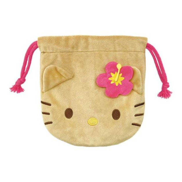 Sanrio 三麗鷗 Hello Kitty 絨毛造型束口袋 (千禧Y2K)
