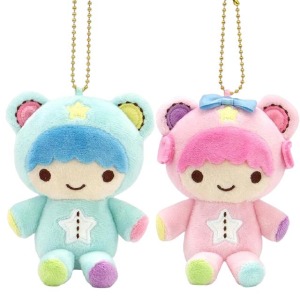 Sanrio 三麗鷗 雙子星 絨毛玩偶吊飾 (熊裝款) KIKI LALA