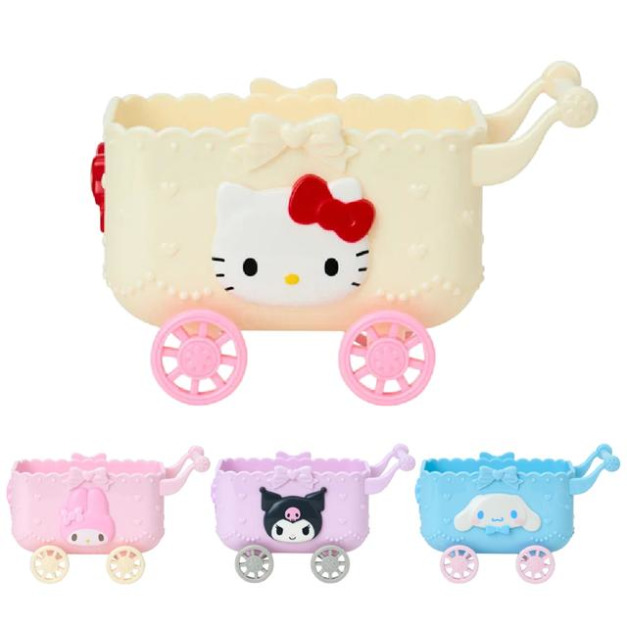 Sanrio 三麗鷗 樹脂造型手推車收納籃 (女孩日常收納) Kitty 美樂蒂 大耳狗 酷洛米