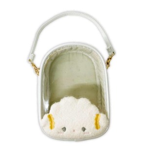 Sanrio 三麗鷗 小麥粉 皮質窗口玩偶收納包 (白大臉款)