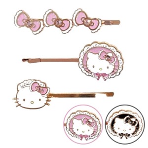 Sanrio 三麗鷗 Hello Kitty 造型鐵髮夾3入組 (Lovely Frill系列 蘿莉塔)