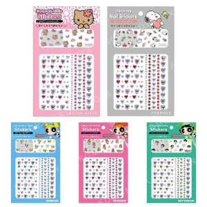 Sanrio 三麗鷗 Kitty 史努比 飛天小女警 造型水鑽貼紙 (愛心款)