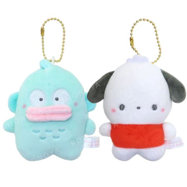 Sanrio 三麗鷗 x 麻糬熊貓 絨毛玩偶吊飾 (豆豆眼款) 人魚漢頓 帕恰狗