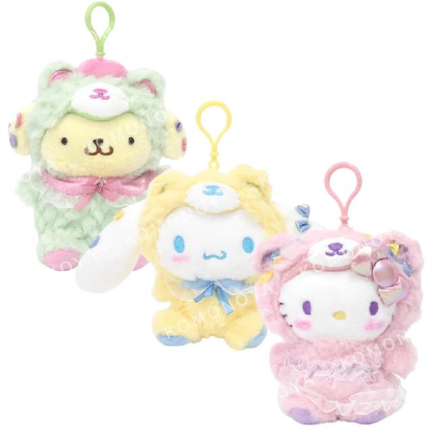 Sanrio 三麗鷗 絨毛玩偶吊飾 (緞帶熊) Kitty 大耳狗 布丁狗