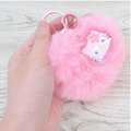 Sanrio 三麗鷗 愛心絨毛鑰匙圈 (復古千鳥格) Kitty 大耳狗 美樂蒂 酷洛米_1