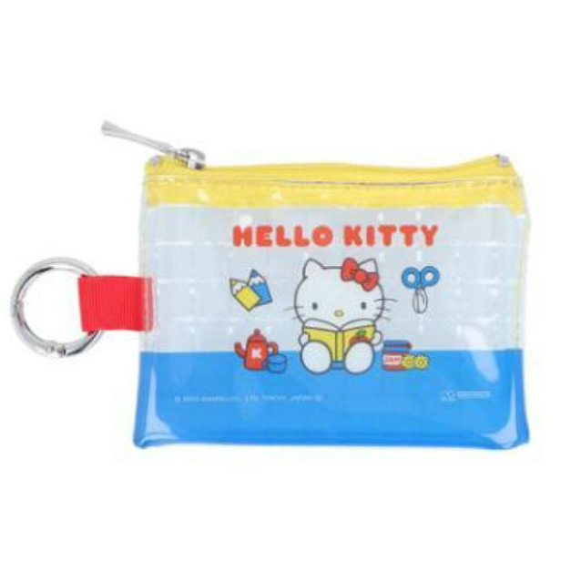 Sanrio 三麗鷗 Hello Kitty PVC拉鍊小袋 (藍黃讀書款)