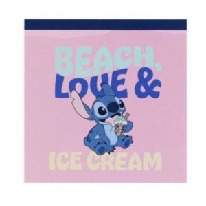 迪士尼 史迪奇 迷你方形便條本 (粉冰淇淋)