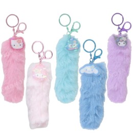 Sanrio 三麗鷗 絨毛尾巴造型吊飾 (復古千鳥格) Kitty 大耳狗 美樂蒂 酷洛米