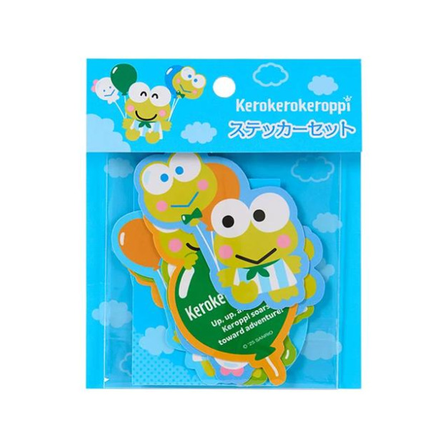 Sanrio 三麗鷗 大眼蛙 造型貼紙組 10枚入 (蛙鴨蛙鴨蛙 汽球)