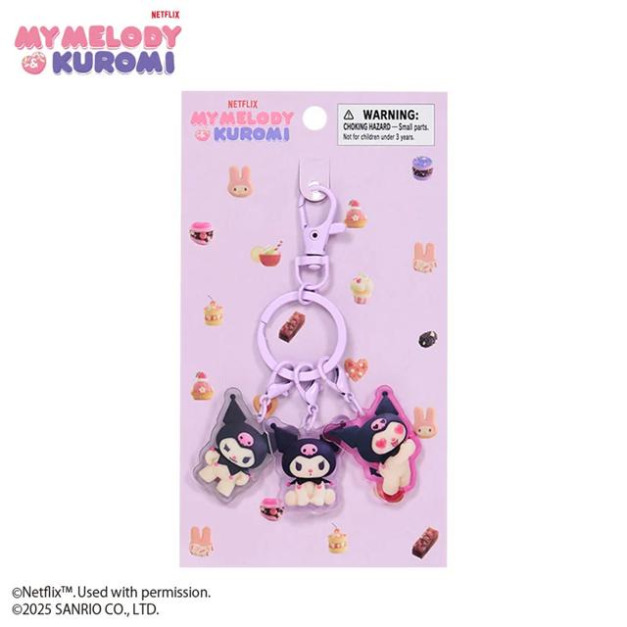 ▲新品特價【預購限購】Sanrio 三麗鷗 酷洛米 壓克力三連鑰匙圈 (Netflix原創動畫 My Melody & Kuromi)