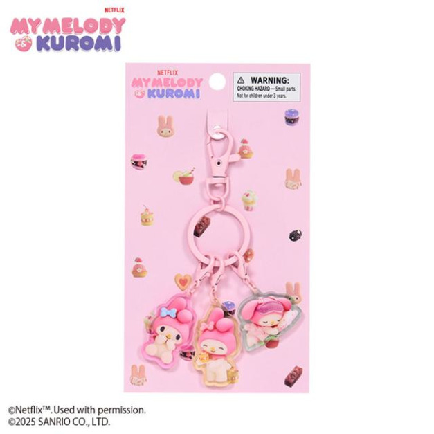 ▲新品特價【預購限購】Sanrio 三麗鷗 美樂蒂 壓克力三連鑰匙圈 (Netflix原創動畫 My Melody & Kuromi)