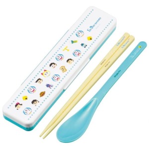 Skater 哆啦A夢 盒裝兩件式餐具組 CCS3SAAG (幾何大頭款)