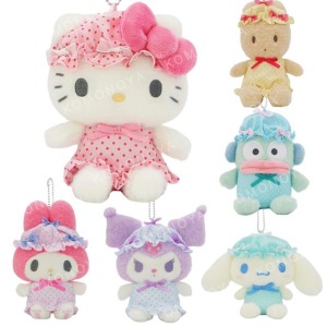 Sanrio 三麗鷗 絨毛玩偶吊飾 (點點睡帽) Kitty 美樂蒂 酷洛米 大耳狗