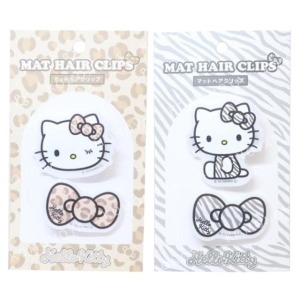 Sanrio 三麗鷗 Hello Kitty 壓克力造型髮夾2入組 (動物紋款)