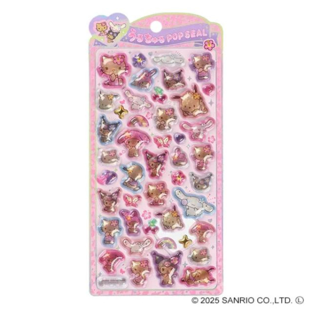 Sanrio 三麗鷗 PVC水晶泡泡貼紙組 (曬黑夏威夷)