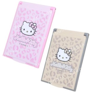 Sanrio 三麗鷗 Hello Kitty 塑膠方形隨身鏡 (豹紋款)