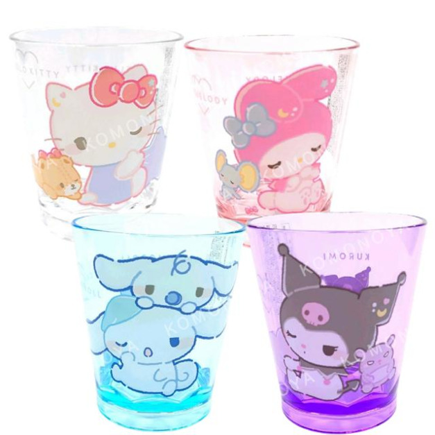 Sanrio 三麗鷗 透明無把壓克力杯 (愛睏款) Kitty 美樂蒂 大耳狗 酷洛米