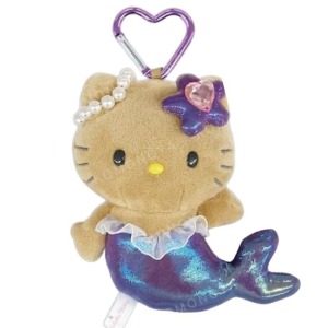 ▲特價【限購】Sanrio 三麗鷗 Hello Kitty 愛心扣環絨毛吊飾 (fantasy 紫尾美人魚)