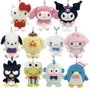 Sanrio 三麗鷗 絨毛玩偶登山扣吊飾 (經典蝴蝶結款) Kitty 美樂蒂 酷洛米