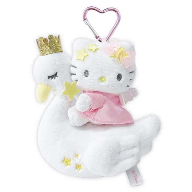 ▲特價【限購】Sanrio 三麗鷗 Hello Kitty 愛心扣環絨毛吊飾 (fantasy 天鵝)