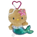 ▲特價【限購】Sanrio 三麗鷗 Hello Kitty 愛心扣環絨毛吊飾 (fantasy 綠尾美人魚)