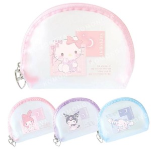Sanrio 三麗鷗 紗質半圓拉鍊化妝包 (芭蕾緞帶) 酷洛米 美樂蒂 大耳狗