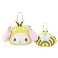 Sanrio 三麗鷗 絨毛造型收納包吊飾 (蜜蜂裝) Kitty 美樂蒂 酷洛米 大耳狗_2