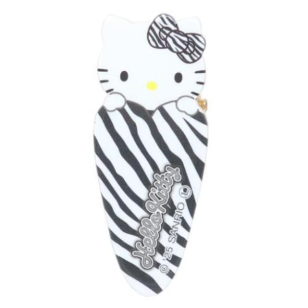 Sanrio 三麗鷗 Hello Kitty 壓克力造型鐵髮夾 (斑馬紋款)