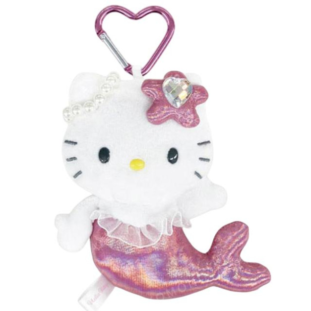 ▲特價【限購】Sanrio 三麗鷗 Hello Kitty 愛心扣環絨毛吊飾 (fantasy 粉尾美人魚)