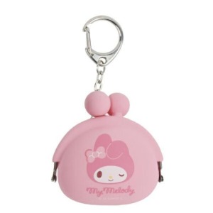 Sanrio 三麗鷗 美樂蒂 迷你矽膠零錢包鑰匙圈 p+g (大臉款)