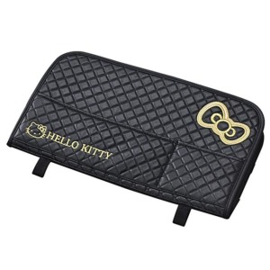 Sanrio 三麗鷗 Hello Kitty 皮質菱格紋車用餐盤 (黑金款)