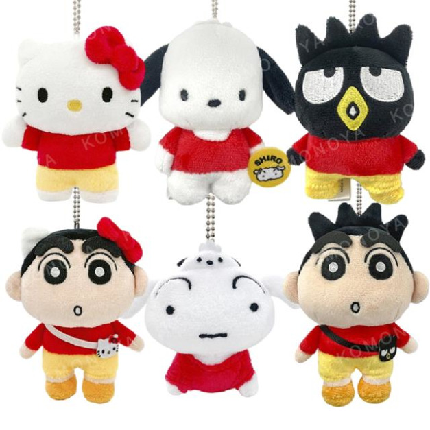 Sanrio 三麗鷗 x 蠟筆小新 絨毛玩偶吊飾 (變裝款)